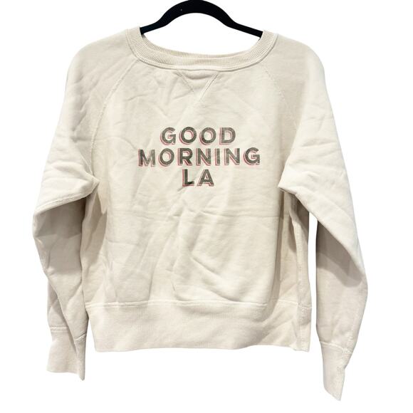 Nili Lotan Good Morning LA Pullover Sweatshirts Long Sleeve Cream Size S NWOT - Picture 3 of 10